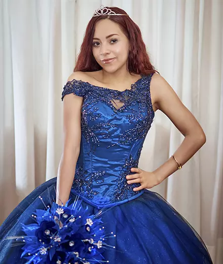 vestido azul márino